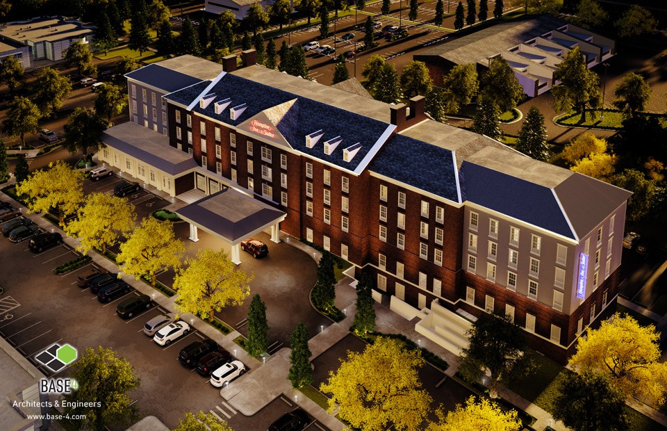 3D rendering of hotel concept