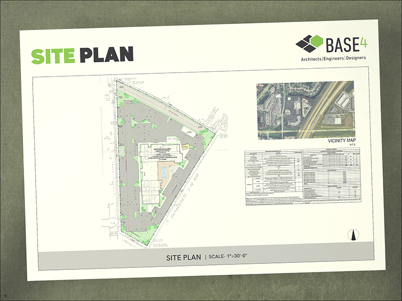 Conceptual site plan for hotel development