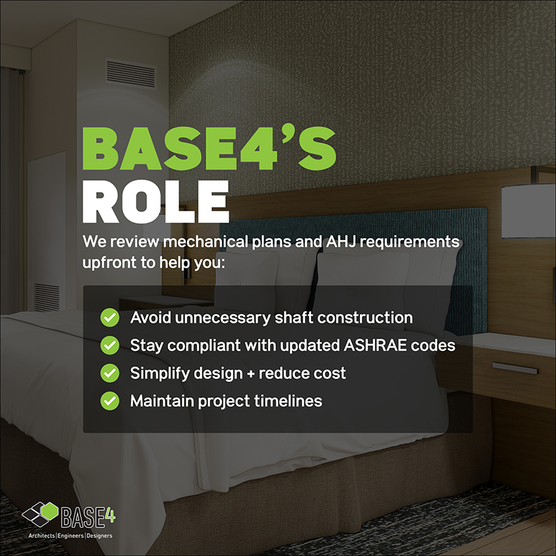 BASE4 consultation for ASHRAE code compliance.