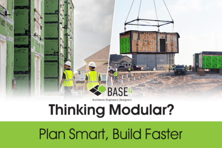 BASE4 modular hotel construction with crane lifting modular unit