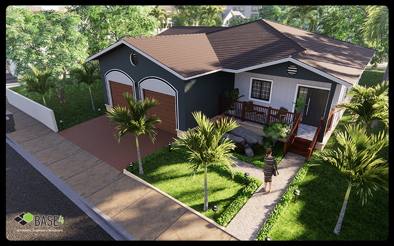 BASE4-designed modern single-family housing render