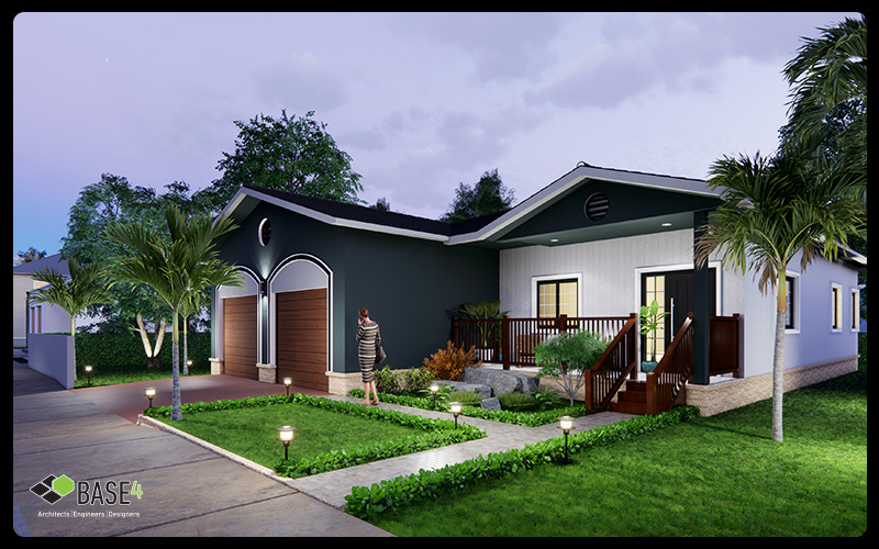 BASE4-designed modern single-family housing render