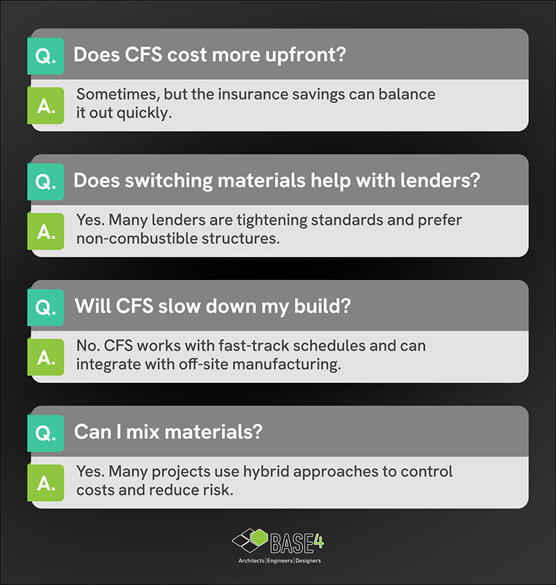Developer insurance questions about CFS, ICF, and construction risk