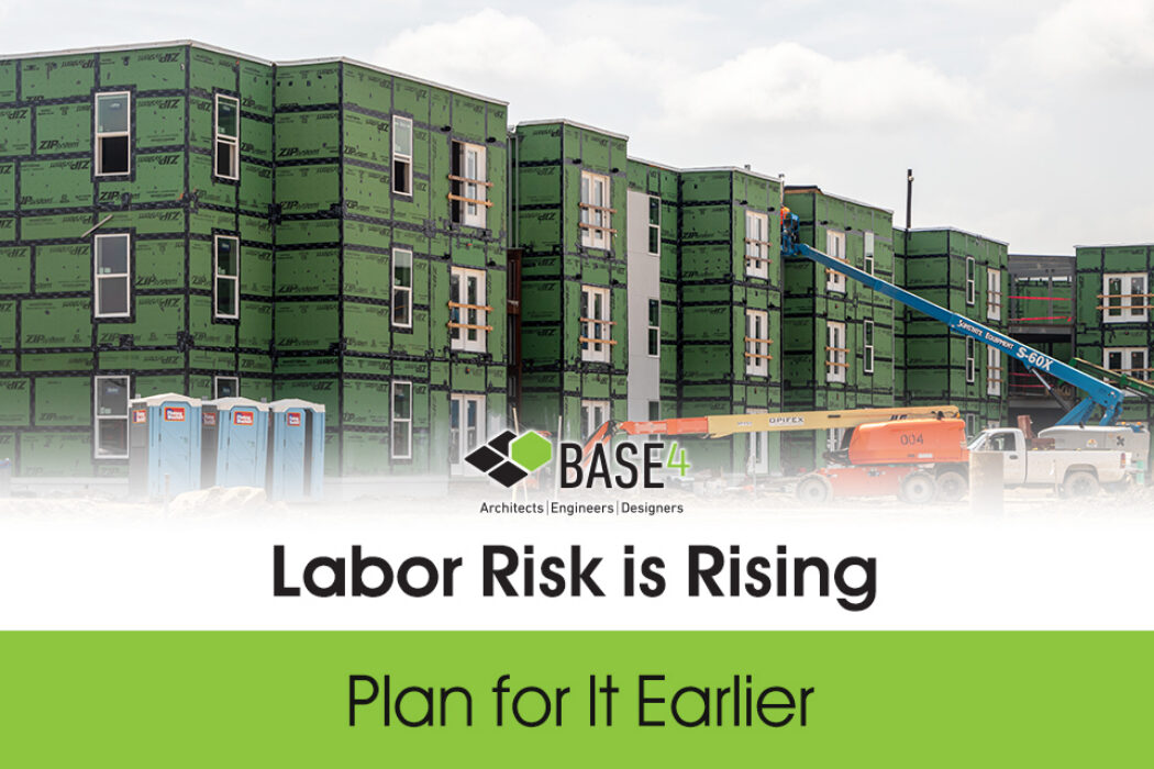 Multifamily construction project illustrating labor shortage and schedule risk for developers