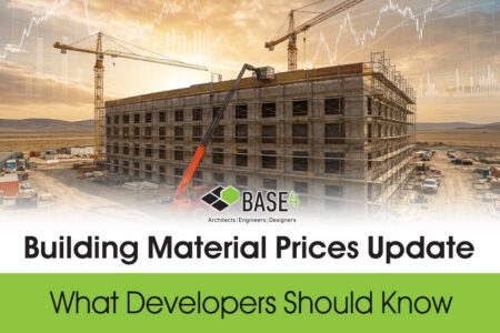 Construction site illustrating the 2026 building material prices update for developers