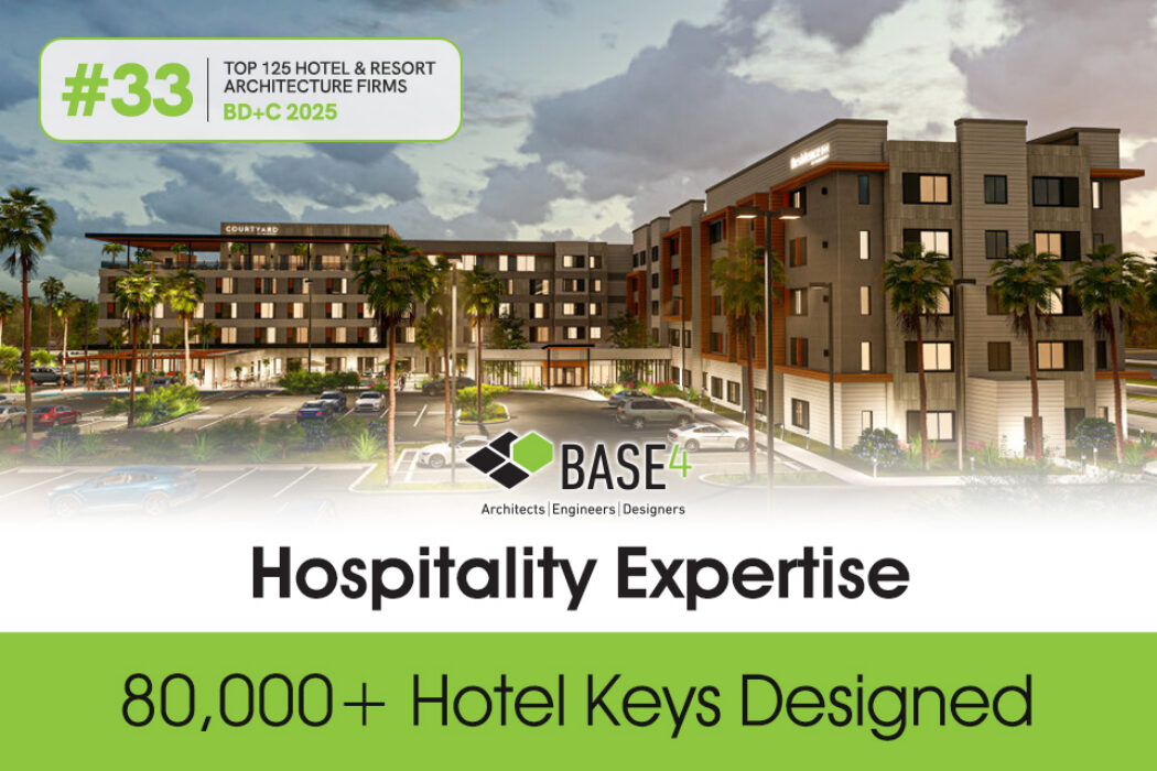 Hotel exterior at dusk with illuminated windows and landscaped grounds